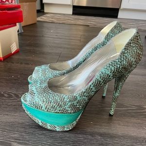 Stuart Weitzman Python Snakeskin Platforms- NEW